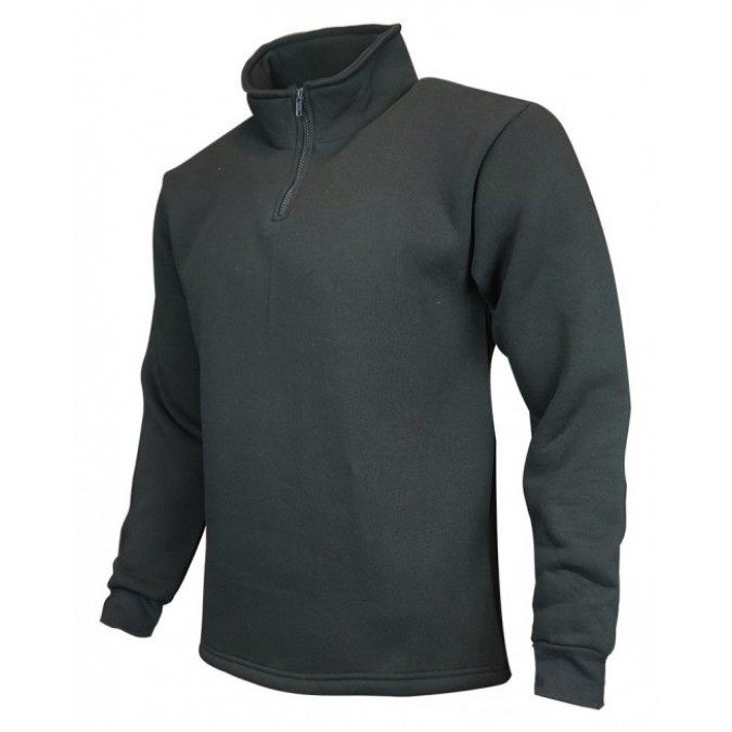 Dik Yaka Fermuarlı Sweatshirt